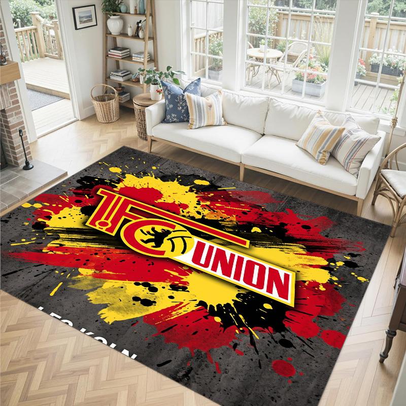 Union Berlin FC Design Crystal Velvet Carpet Cozy Non?Slip Printed Rug For Bedroom Living Room Entrance