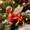 Durable Hanging Collection Acrylic Goat Christmas Tree Pendant, Decorative Ornament with Xmas Pendant Rhinestone, Golden Cord for New Year Party