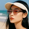 Punk Polygon Sunglasses Large Frame Multicolor Eyewear Fashion Double Beam Sun Glasses  Outdoor