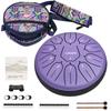 6-дюймовый 11-нотный щелевой барабан, язычковый барабан с сумкой для хранения, идеально подходит для йоги, медитации, дзен и молитвы. Включает ноты (пурпурный).