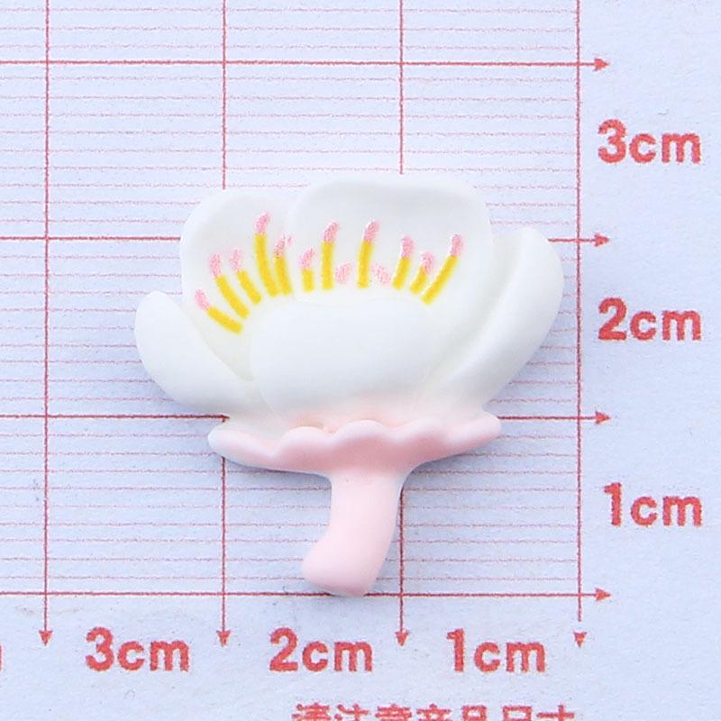 Spring Peach Blossom Handmade DIY Cartoon Bag Accessories Kit with Cream Glue & Resin Parts