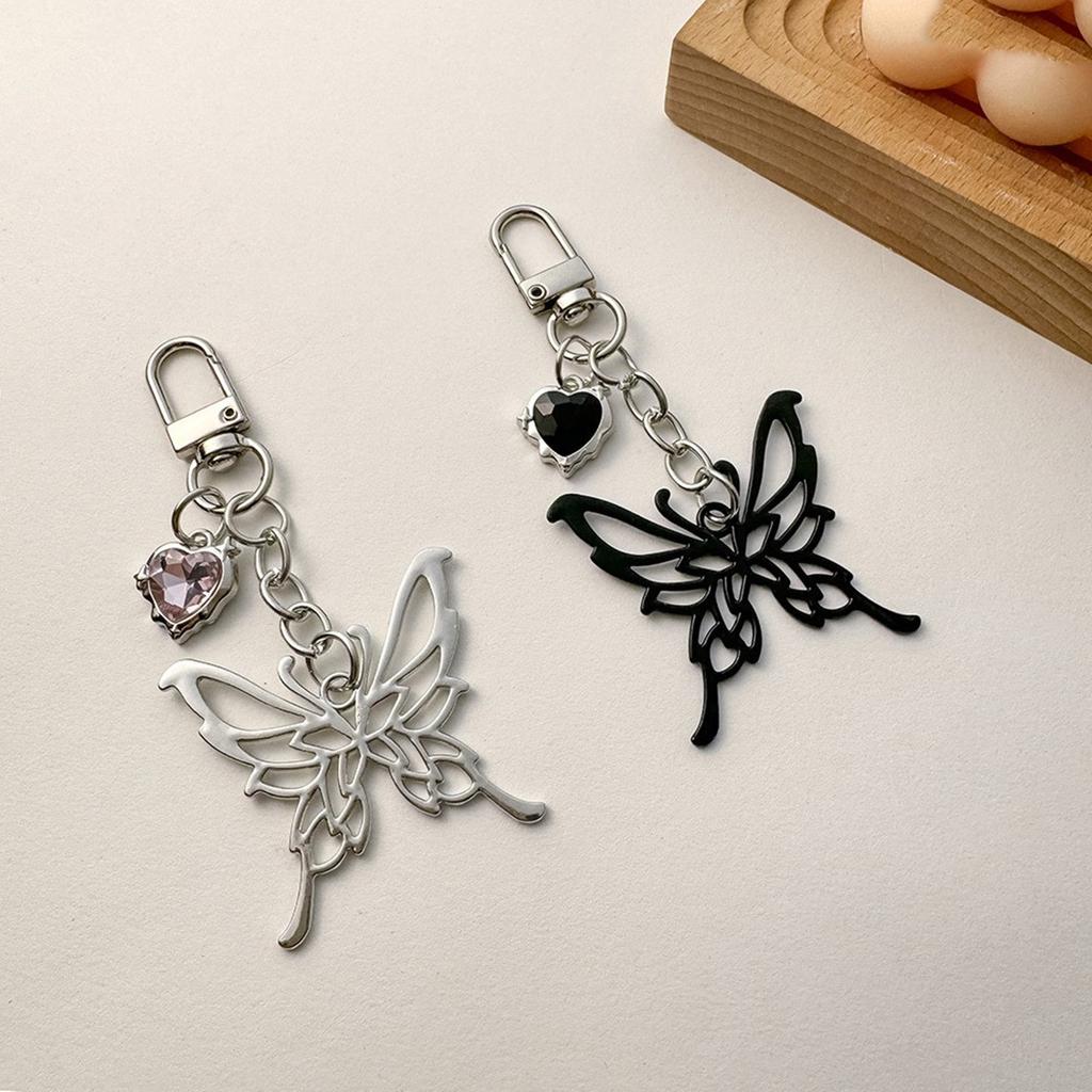 Fashionable Sturdy Alloy Butterfly Bowknot Keychain Charm Pendant Craft Supplies for Phone and Bag Accessories
