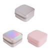 Classic Leather Jewelry Box With Mirror For Earrings And Rings Storage