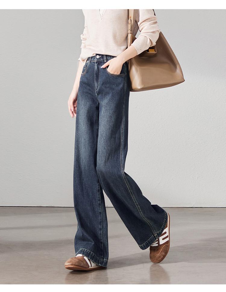 Cotton High-Waisted Wide-Leg Jeans for Women
