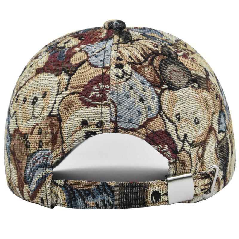 Cute Bear Baseball Cap Sun Hat Dog Print Men's Women's Youth Cotton Button Hat Hip Hop Vintage Hat