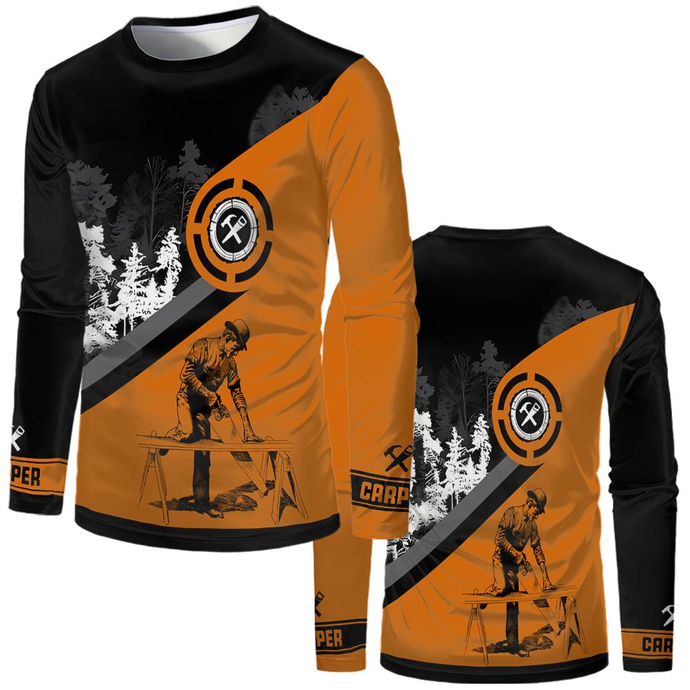 Fashion Loose Casual Unisex Long Sleeve T-shirt Construction Site Uniform Men's Round Neck T-shirt Outdoor Oversize Work Clothes