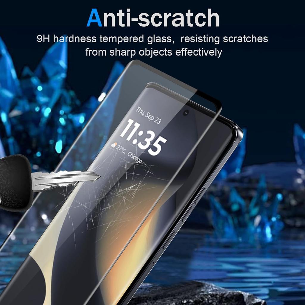 Screen Protector [2 Pieces] for Motorola Edge (2024)/(2023) Tempered Glass Curved Surface Edge Glue HD Protective Film