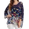 Plus Size Floral Chiffon Tunics Blouses for Women Batwing Summer Boho Shirts Beach Cover Ups
