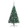 Day and Night - Day and Night Half Christmas Tree with Lights and Balls Green 240 Cm