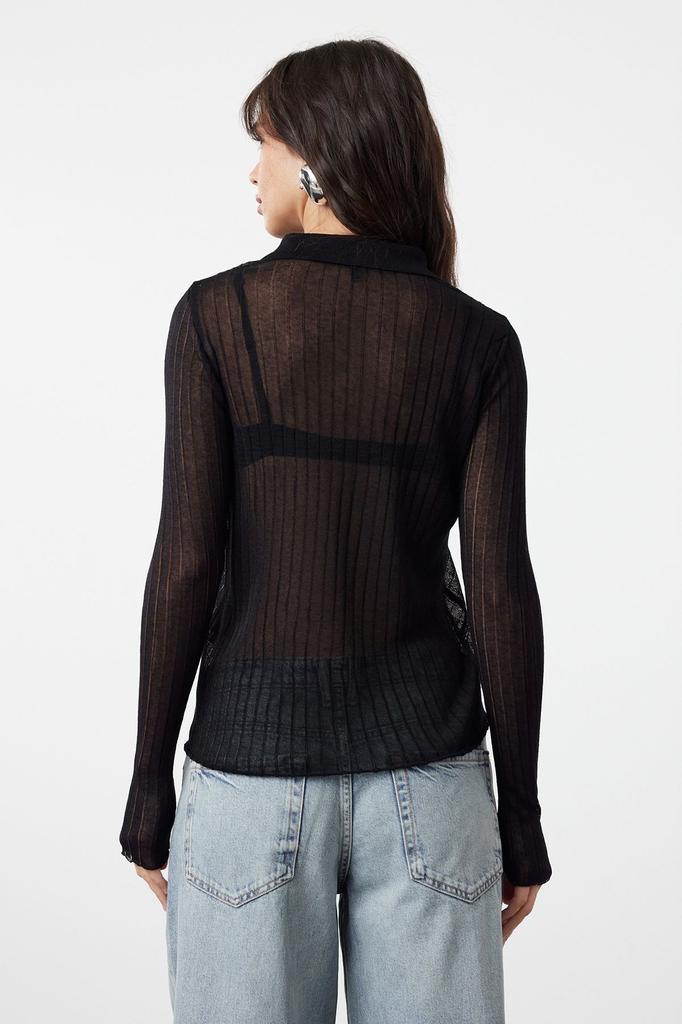 Женский модный стильный кардиган, черный пряжа премиум-класса, специальная пряжа, прозрачный трикотаж, кардиган