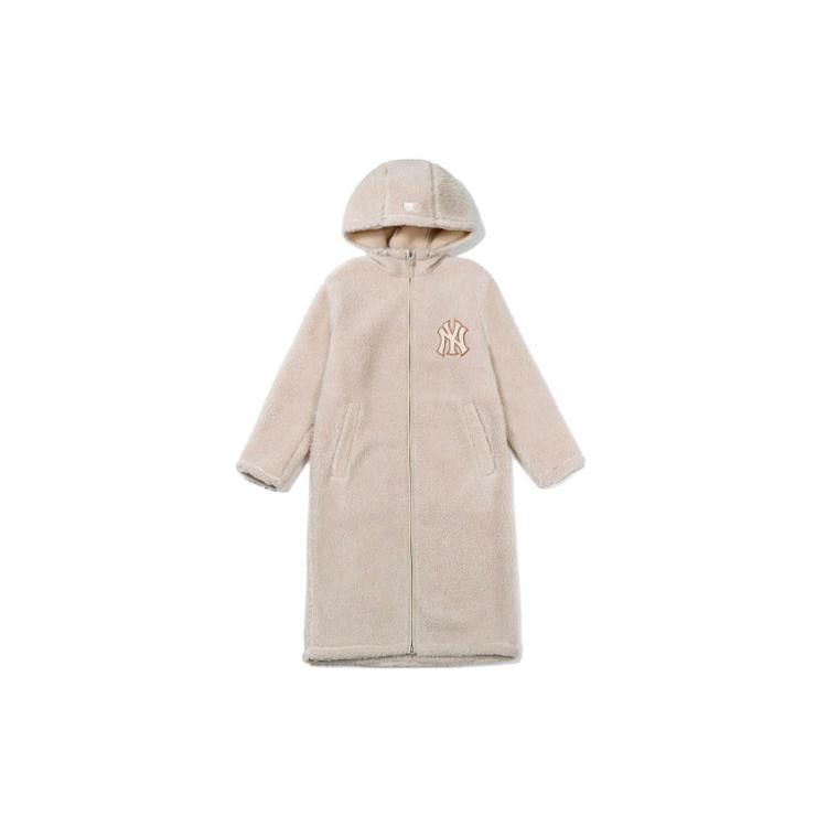 Новые бархатные куртки MLB женские бежевые 31JPFL061-50B