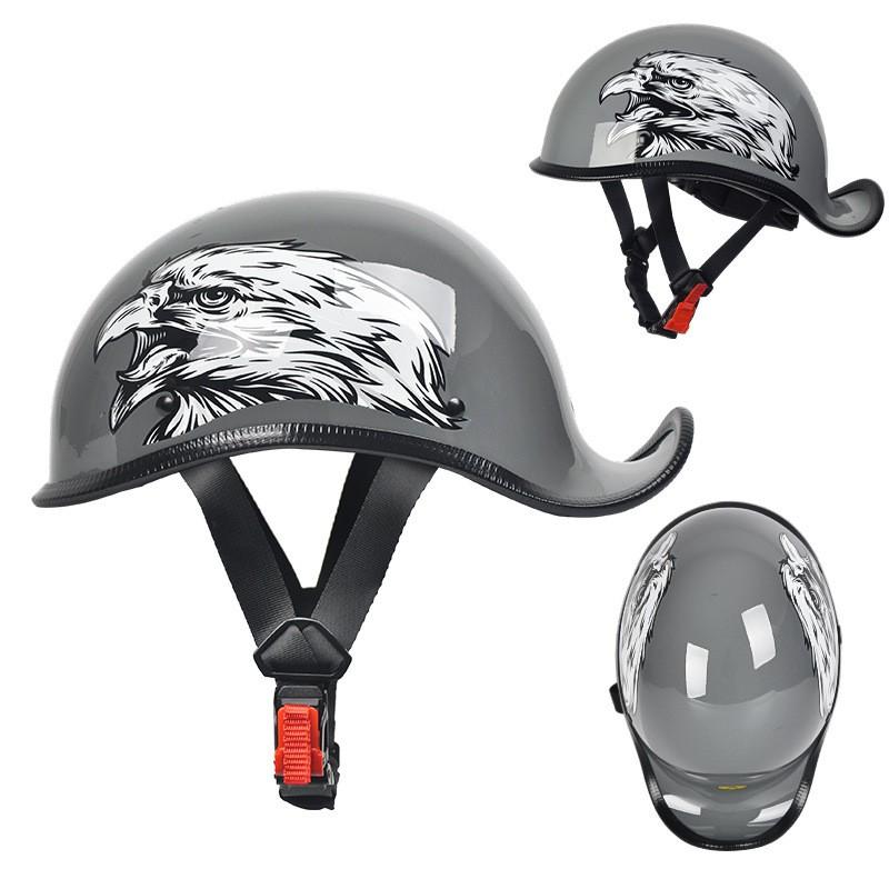 3C Certified Retro Motorcycle Half Helmet Men Women Lightweight Cruiser ABS Flip-Up Style