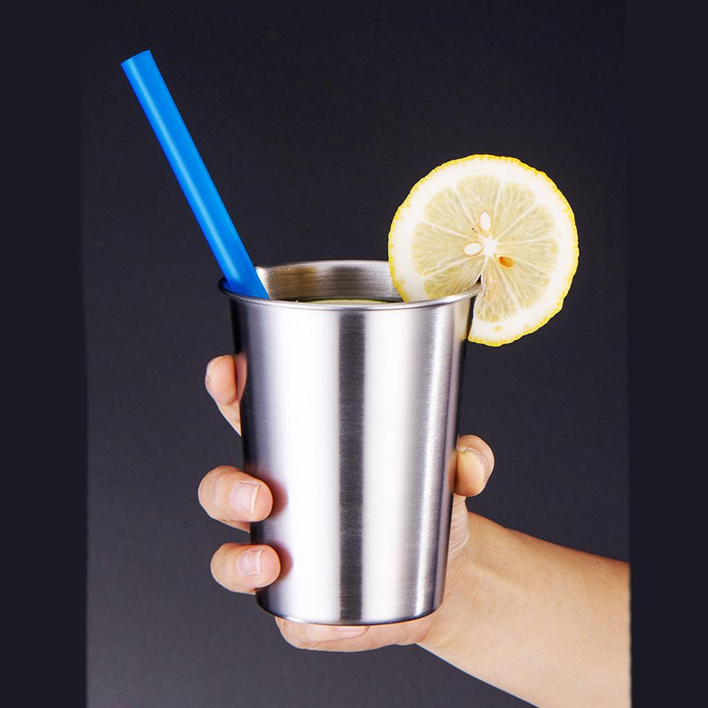 Упаковка из 4 шикарных стаканов для питья из нержавеющей стали для детей, прочные металлические стаканы для кемпинга и повседневного использования