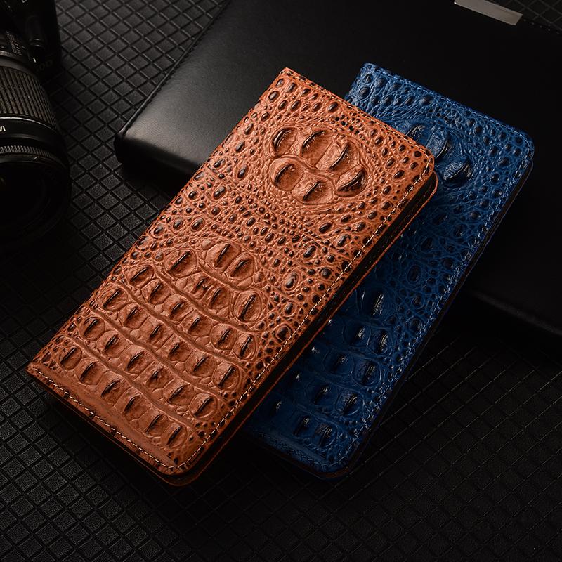 Crocodile Claw Genuine Leather Flip Case For Realme 13 14 14T 15 15T 16 Pro Plus 4G 5G Phone Cover Card Cases Fall prevention