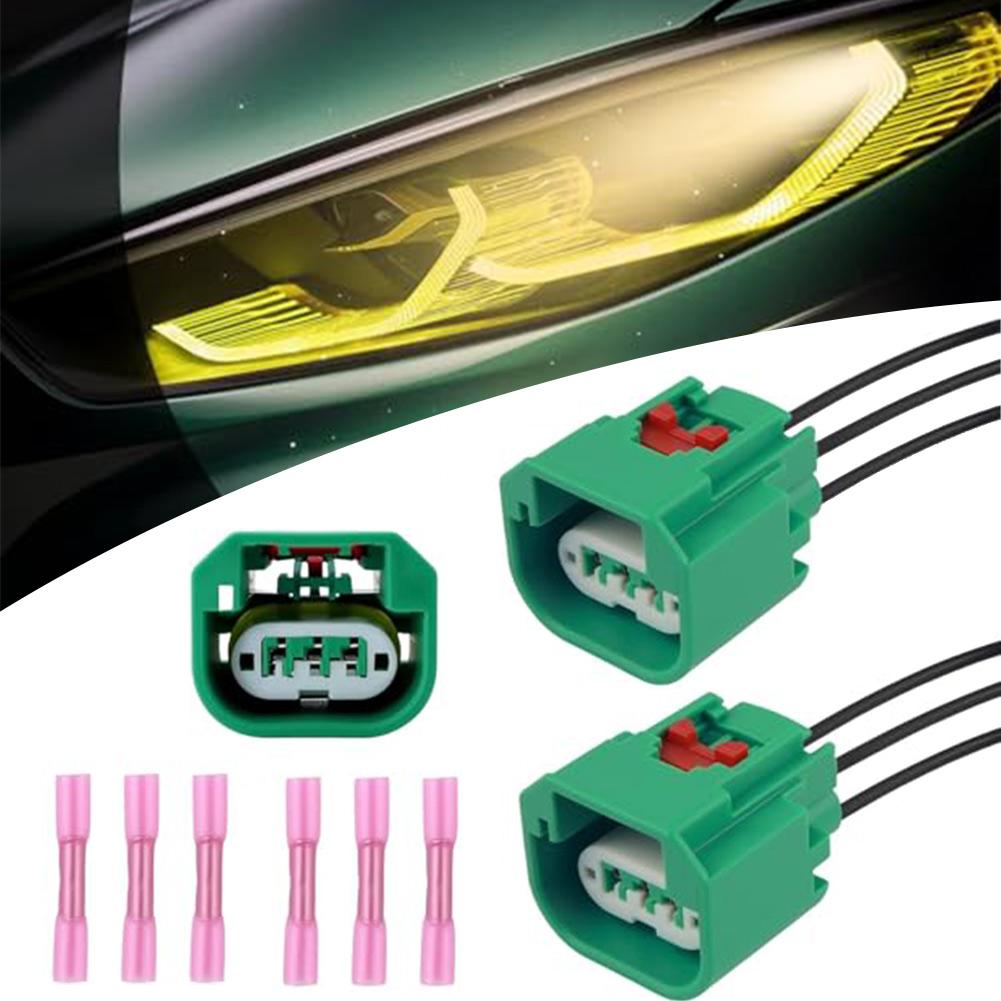 2Pcs Headlight Socket Wiring Harness With Terminals For Dodge For Ram 68064997AA Headlight Daytime Running Lamp Parking Light