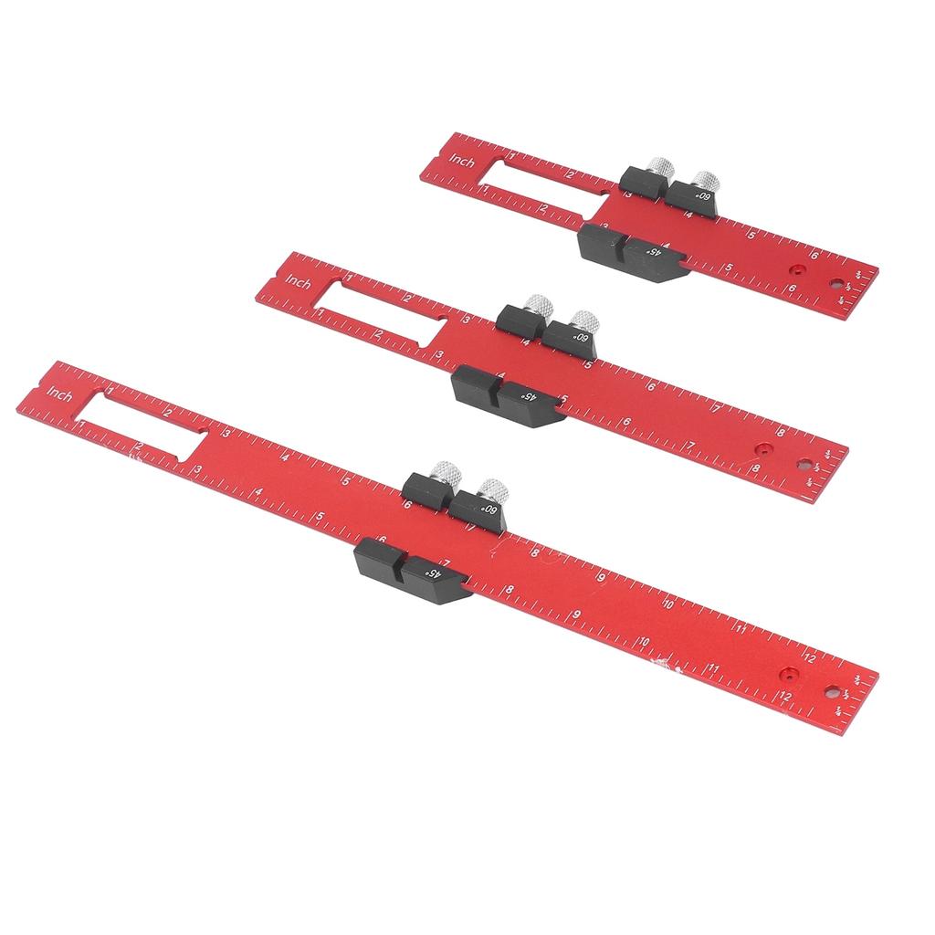 3 шт. Набор линеек для деревообработки, точный металлический слайдер Т-образного типа, квадратный разметочный измерительный инструмент