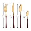 Red Gold Matte Flatware Cutlery Set 18/10 Stainless Steel Food Tableware Home Steak Knife Fork Spoon Teaspoon Dinnerware Set