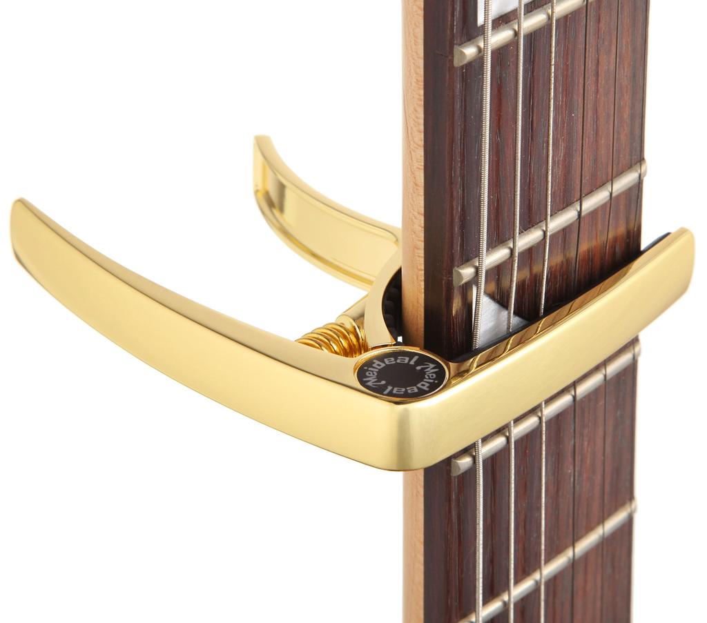 Phoenix One Touch Guitar Capo Tasto Alloy Care Fiber Cloth Safe and Secure Warranty 3 Piece Folk Electric Acoustic Gold Metallic Mirror Gold KNIGHT OF