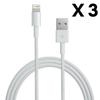 [Совместимые iPhone XSMAX-XR-XS-X-8PLUS-8-7PLUS-7-6PLUS-6-5-SE] Набор 3 Кабеля USB Зарядное Устройство Белый 1 Метр [Phonillico®]