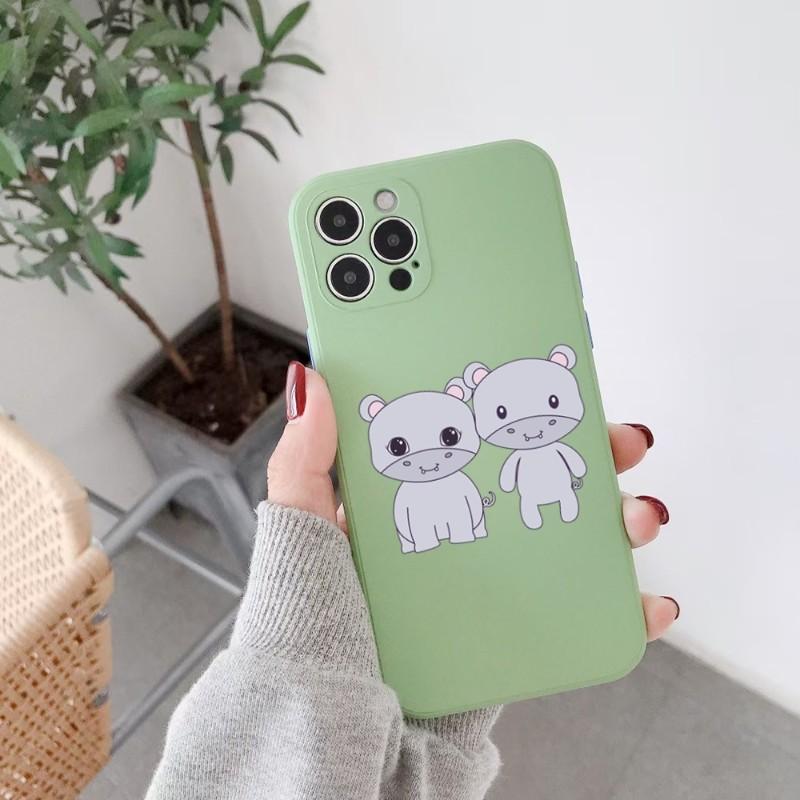 Чехол Ippopotamo для телефона IPhone 14 11 12 13 Pro Max X XR XSMax 6 6S 7 8 Plus SE 2022, мягкий квадратный цветной чехол для телефона