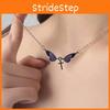 Butterfly Style Natural Drop Oil Necklace With Cross And Wing Design For Ladies