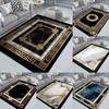 Элегантный ковер из черного золотого мрамора, декоративный ковер для гостиной, большой напольный коврик, нескользящий придверный коврик для прихожей, балкона