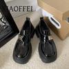 Маленькие кожаные туфли в британском стиле женские осень 2025 новые весенне-осенние ретро универсальные увеличивающие рост юбка платформа лоферы одинарные туфли