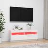 Vidaxl Szafka Tv Z Oświetleniem Led, Biel Z Połyskiem, 100X35X40 Cm