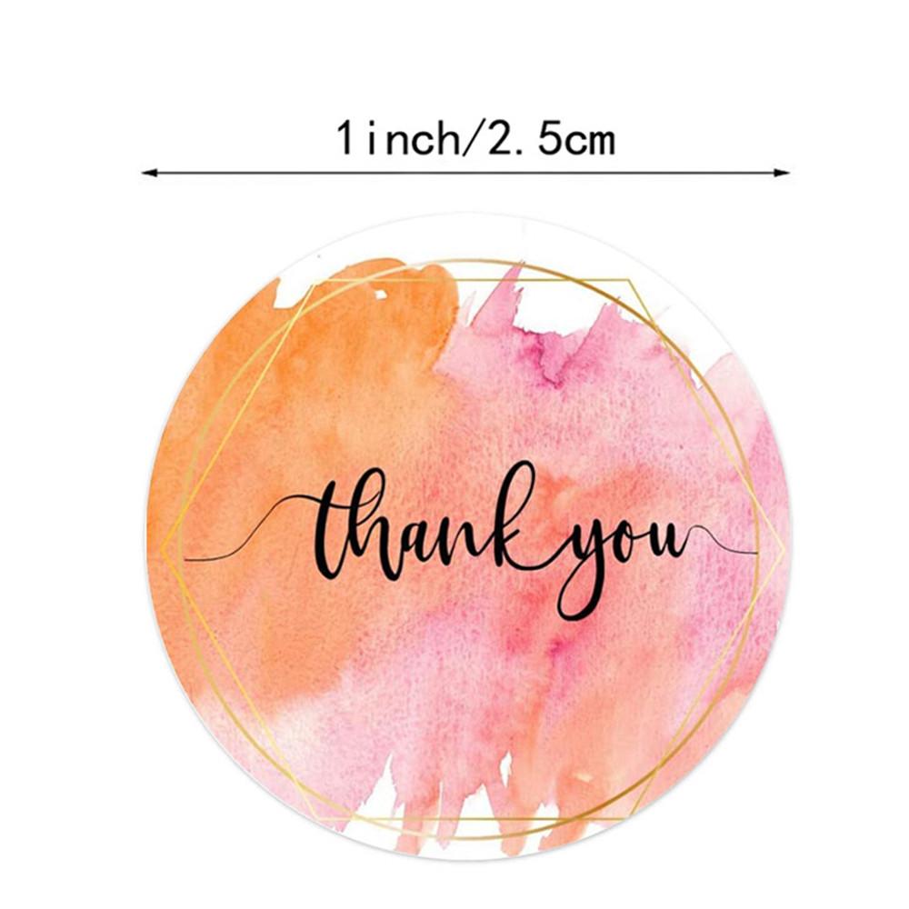 100-500 Pcs Thank You Stickers Adorable Pink Gold Labels for Small Business or Wedding Gift Decor Sticker Stationery Supplies
