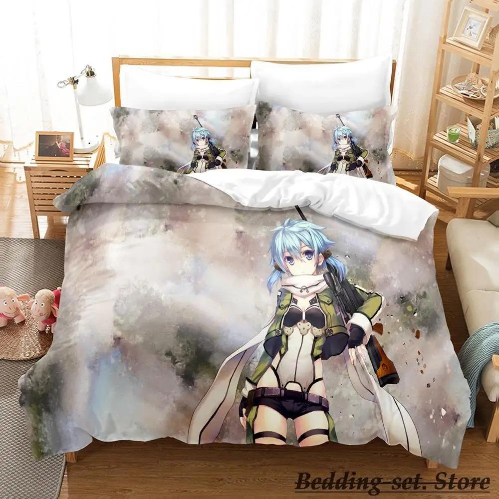 Sword Art Online II Постельное белье Single Twin Full Queen King Size Bed Set Adult Kid Bedroom Duvetcover Sets Anime Bed