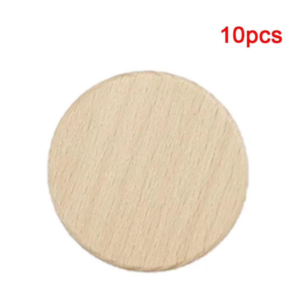 10pcs Unfinished Natural Wood Round Disc Natural Beech Wood Round Slice Blank Wood Pieces Handwork