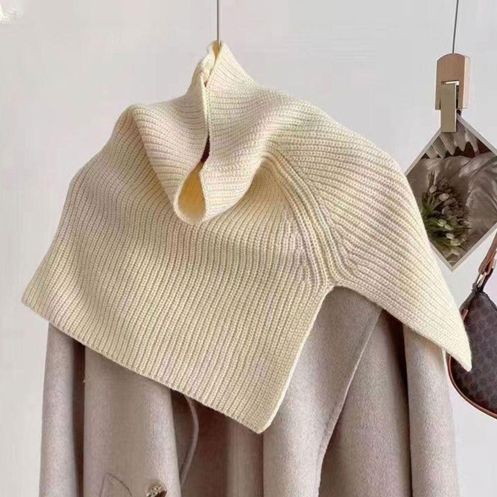 Winter Supplies Neck Wrap Shawl Solid Color High Collar Cross Scarf Gift Knitted Scarf