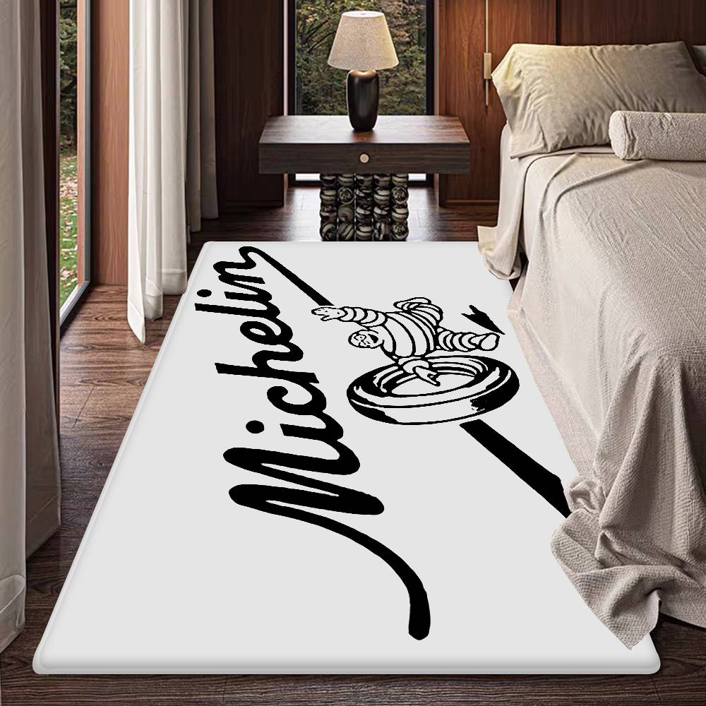 Коврик для ванной M-Michelins с логотипом, противоскользящий, впитывающий воду, длинный полосатый коврик-подушка, коврик для спальни, коврик для декора отеля