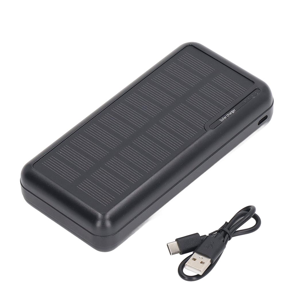 Solar Power Bank 30000mAh Capacity Dual USB Port Portable for Outdoor Camping Hiking