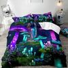 3D Psychedelic Mushroom Boho Mushroom Comfortable Duvet Quilt Cover Pillowcase Bedding Set Bedroom Decoration Home Textile