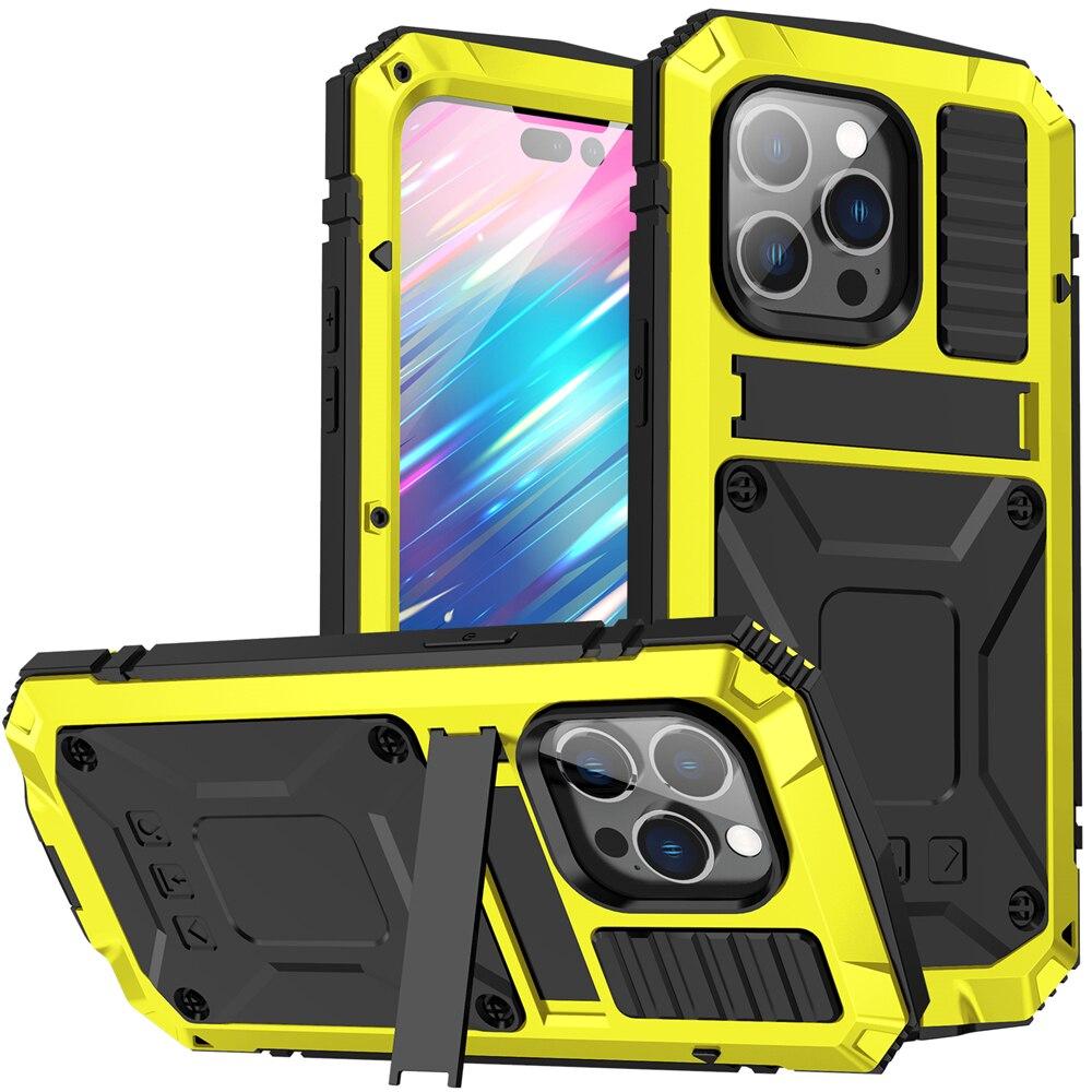Цельнометаллический бронированный сверхпрочный чехол для Apple Iphone 14 13 12 Pro Max, защита экрана камеры, противоударный чехол для телефона