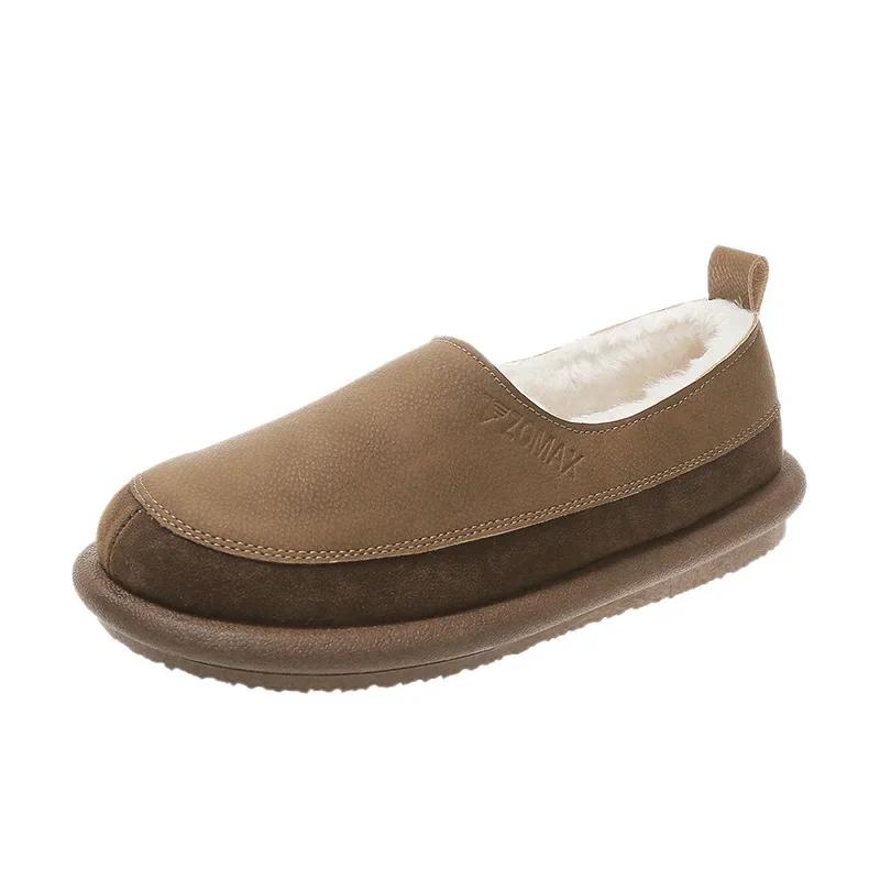 Fashion Winter Women's Cotton Shoes Fashion Round Toe Walking Shoes for Women High Quality Comfortable Casual Sneakers Women Plush Flats