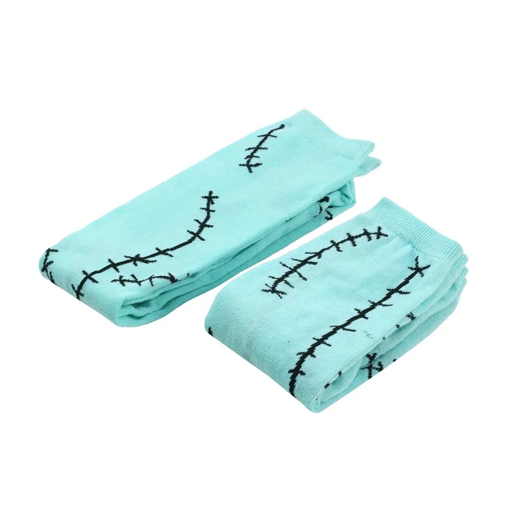 Женские чулки до бедра, варежки, перчатки, комплект, женские, черные, белые, длинные, выше колена, носки Лолита, Хэллоуин