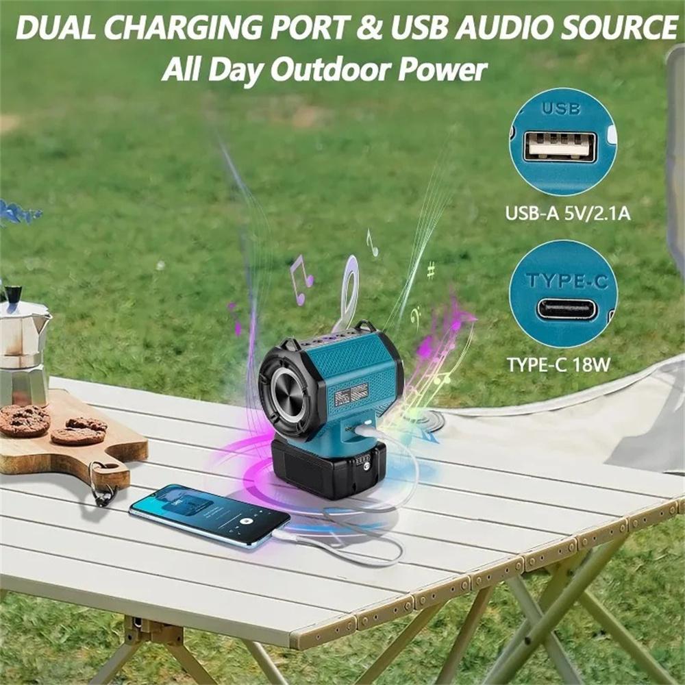 Портативная беспроводная Bluetooth-колонка, подходит для аккумулятора Makita 18 В, беспроводной маленький громкий динамик