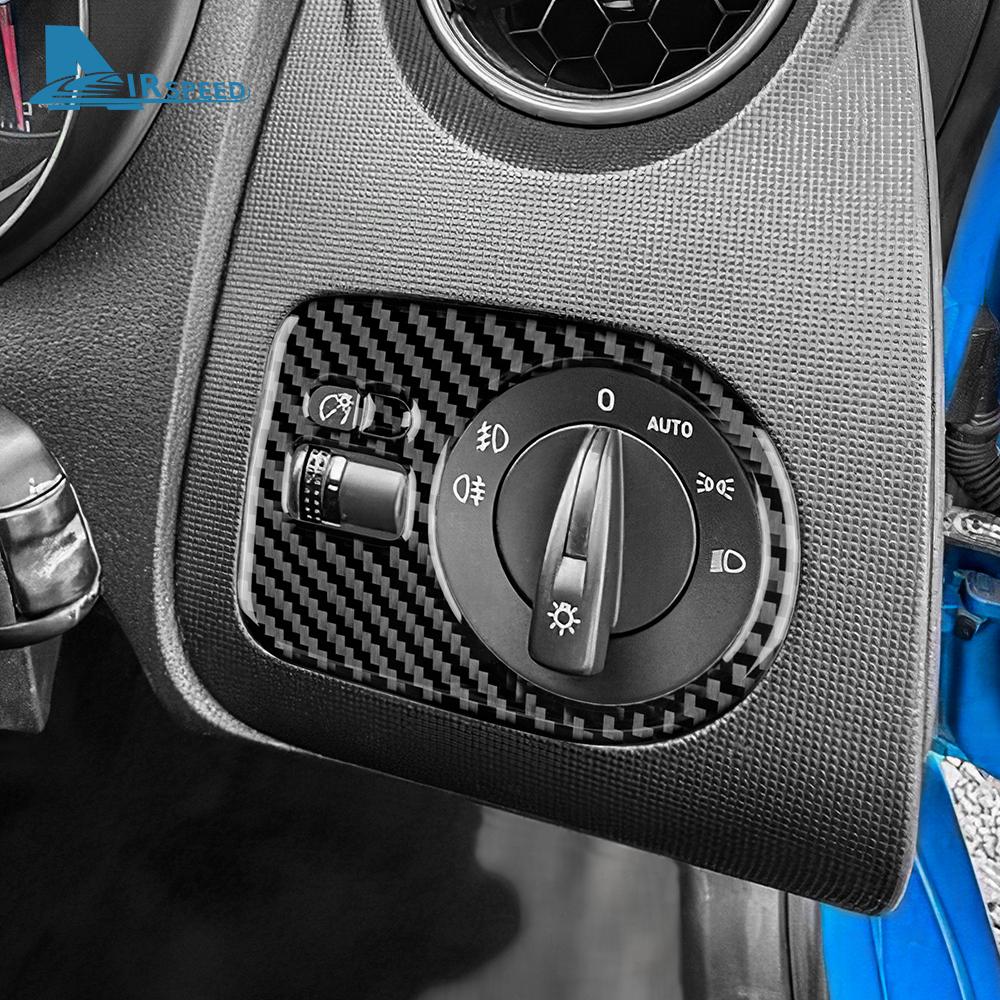 DJWX5 Real Soft Carbon Fiber Sticker For Seat Ibiza 6j 2009 2010 2011 2012 2013 2014 LHD RHD Car Headlight Switch Frame Interior Trim