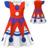 26269 Kids Girls Lily Lovebraids Clown Printed Ruffle Sleeveless Dress