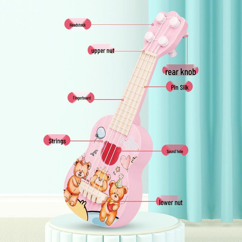 Astronaut-Themed Children's Ukulele: Playable Beginner's Four-String Guitar Toy