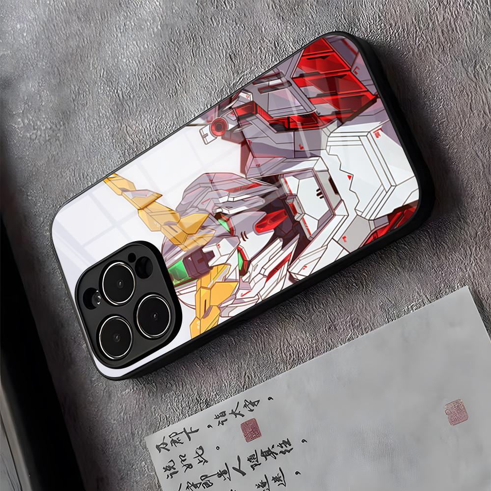 Чехол для телефона G-Gundam для IPhone 17 Pro Max 16 15 14 Pro Max 13 11 X Xs Xr 8 7Plus Стеклянная крышка