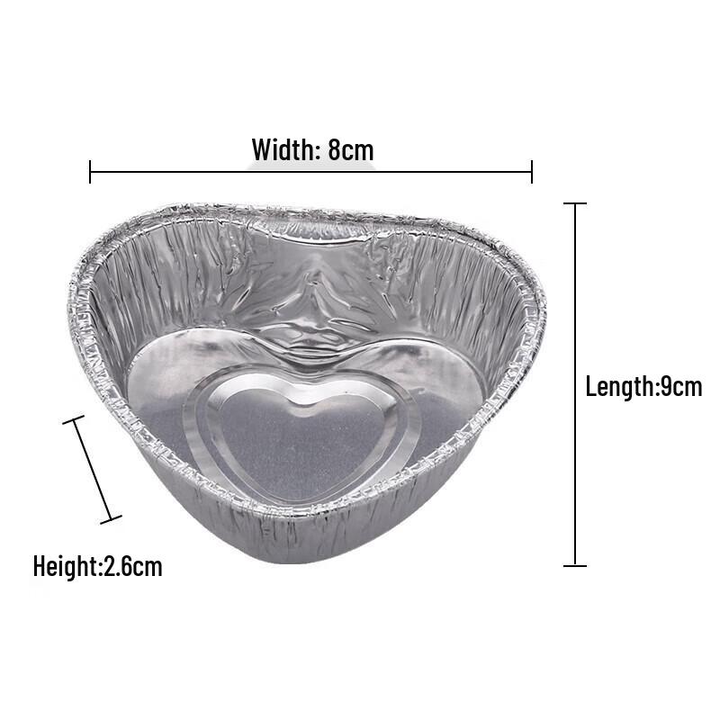 Faxilon Heart-Shaped Aluminum Foil Baking & Serving Bowls, 50-Pack