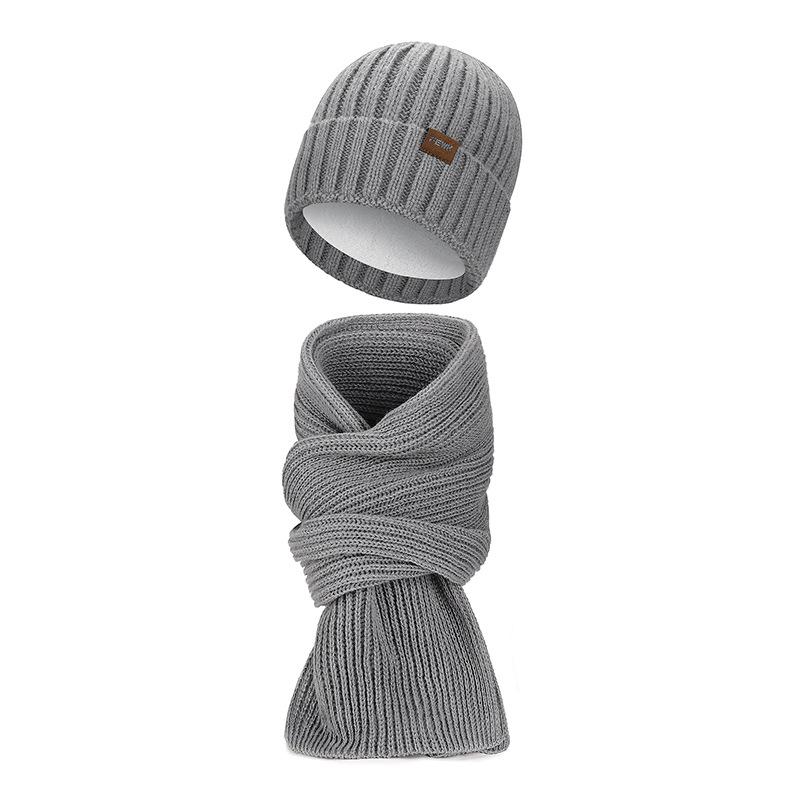 FEWK Зимний очень длинный шарф и шапка - Унисекс Флисовая подкладка Защита от холода Теплая вязка