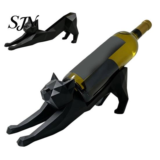Stable Wine Support 3D Printed Cat Bottle Holder, Minimalist Geometric Shaped PLA Holder Rack for Home Bar Counter, Gift Lovers Modern Tabletop