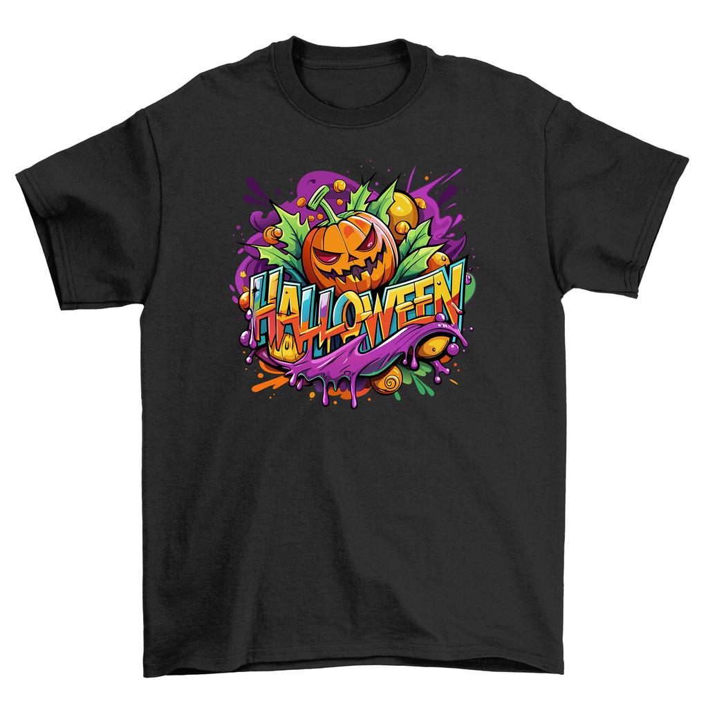 HALLOWEEN_225 '' Забавная тыква-фонарь Футболка Мужская Женская Футболки Топ - Устрашающий Унисекс Дизайн для P