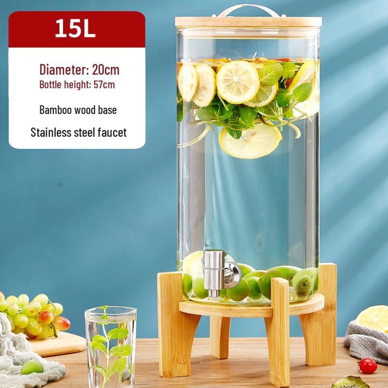 Термостойкая стеклянная бутыль для пивоварения вина с краном – Идеально подходит для вина, фруктового чая, лечебных настоев и напитков для самообслуживания