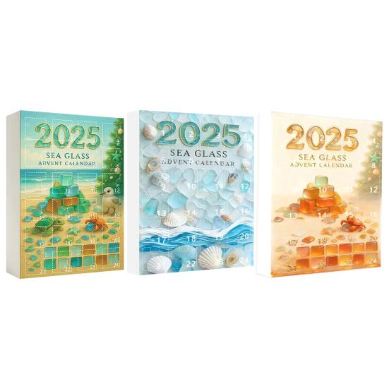 Рождественский адвент-календарь «Рождественская елка из морского стекла» 2025 24 дня Праздничный обратный отсчет