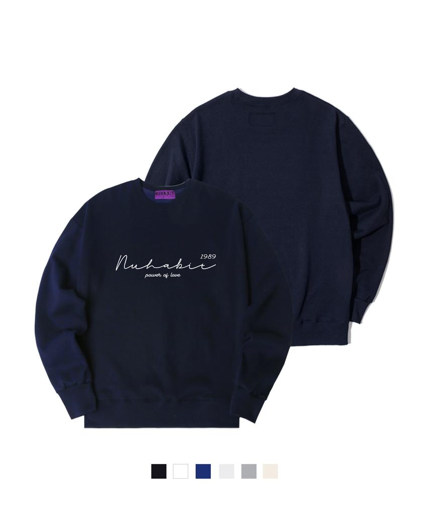 NUHABIT N/H Wave Logo Oversized Fleece-Lined Sweatshirt (Som4-4Nh1250)